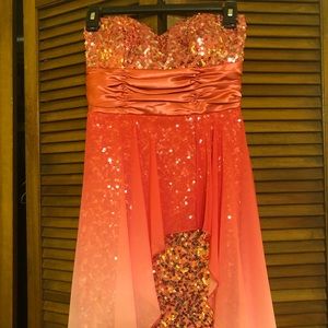 Xtraorinary prom formal dress pink ombré sequin